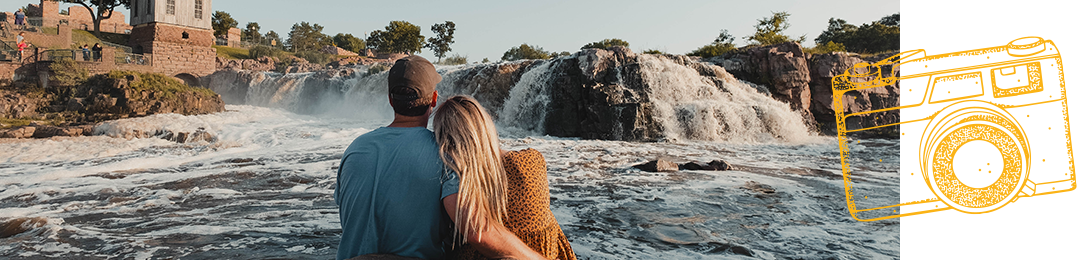 A Couple Looking at the Falls in Sioux Falls, SD