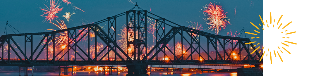 Fireworks over the bridge