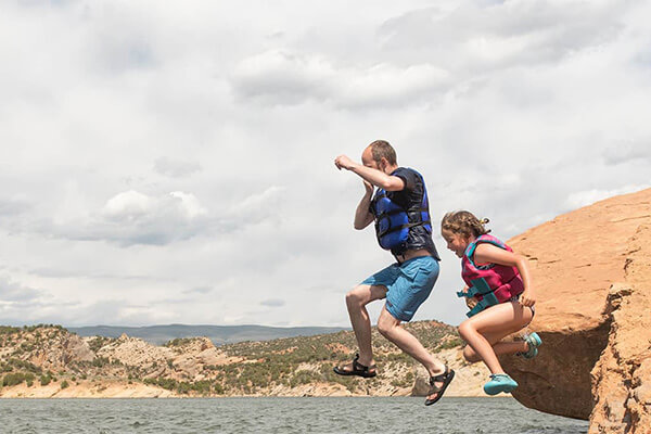 swimming at red fleet state park
