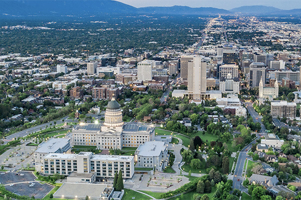 aerial view of salt lake city