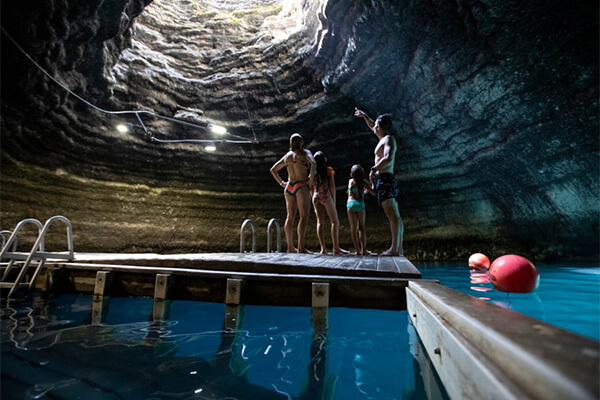 swimming in a crater at heber valley