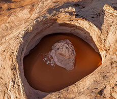 an aerial view of a rock formation in utah