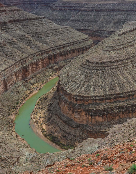 A river inside of a canyon