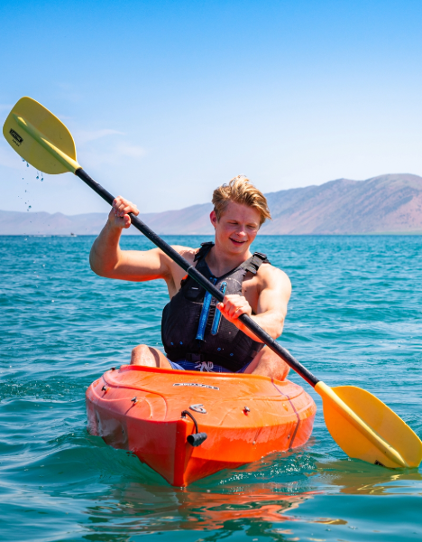 a man in a kayak