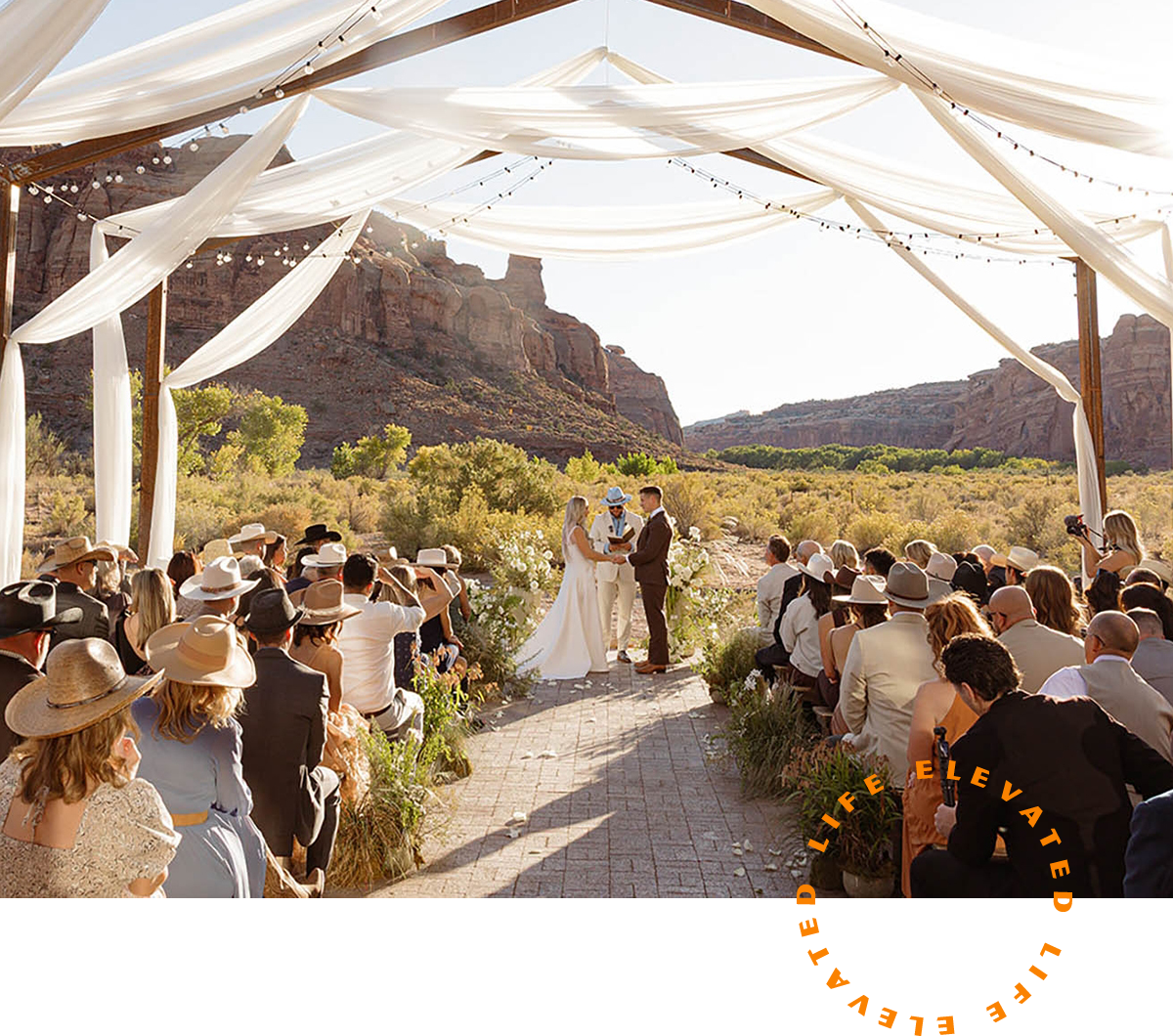 a wedding ceremony in the desert