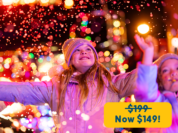 little girls enjoying holiday lights