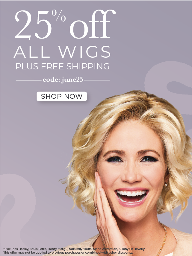 25% off all wigs + free shipping with code June25.