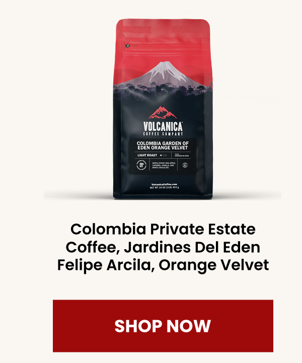 Colombia Private Estate Coffee, Jardines Del Eden Felipe Arcila, Orange Velvet