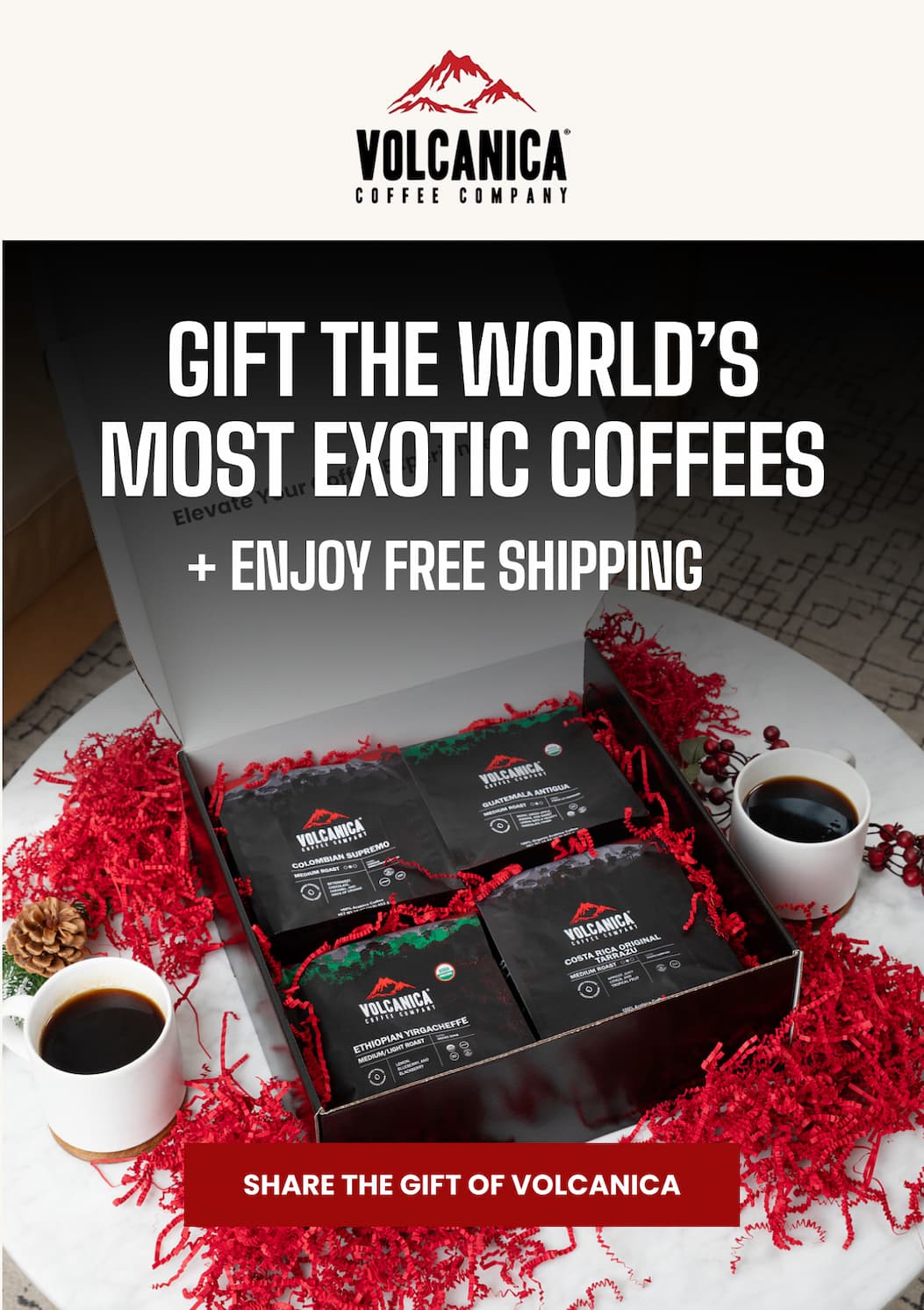 GIFT THE WORLD’S MOST EXOTIC COFFEES + Enjoy Free Shipping
