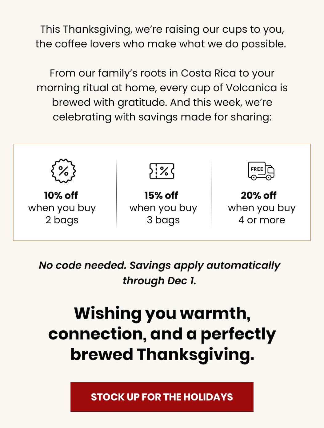 Stock up for the holidays