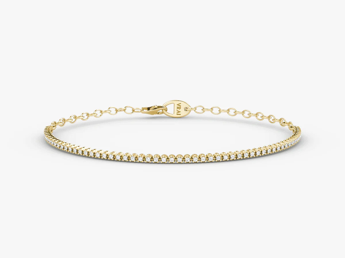 Gif of half tennis bracelets  featuring VRAI created diamonds