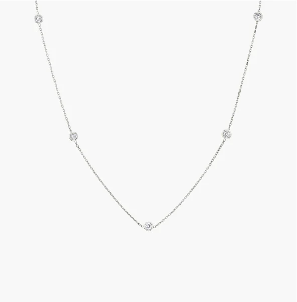 KNIFE-EDGE BEZEL STATION NECKLACE