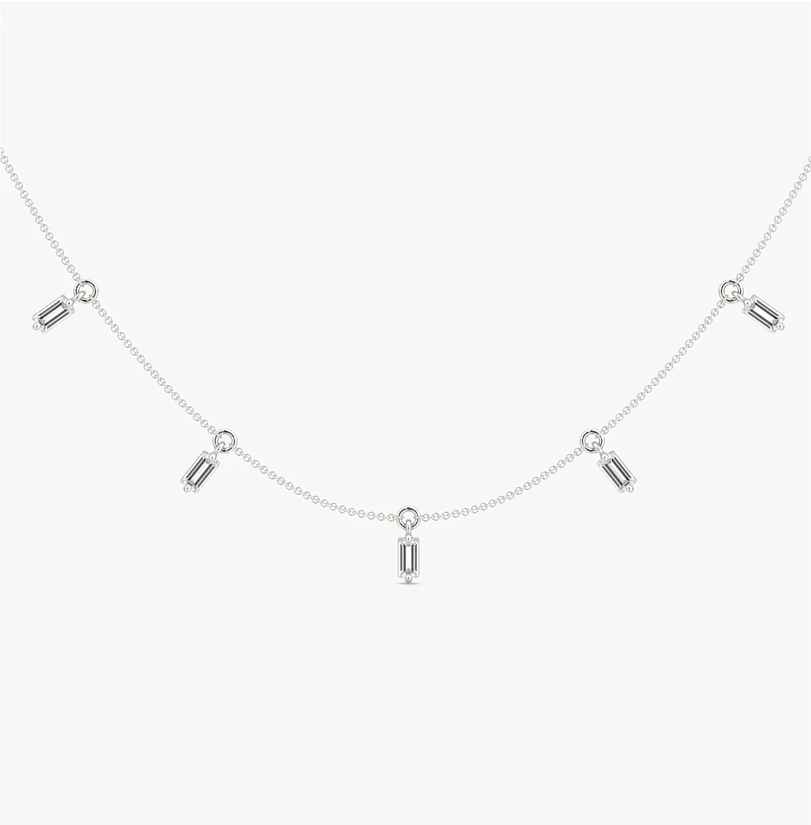 FLOATING BAGUETTE NECKLACE