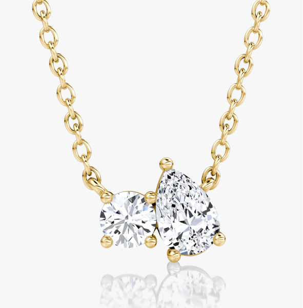 TOI ET MOI NECKLACE ROUND BRILLIANT AND PEAR
