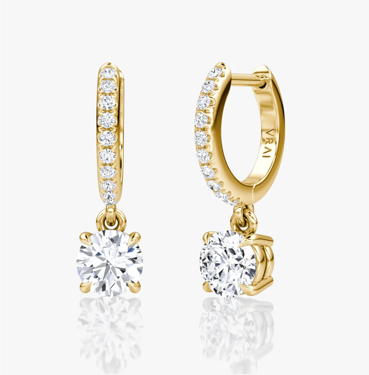 SOLITAIRE DROP HUGGIE HOOP