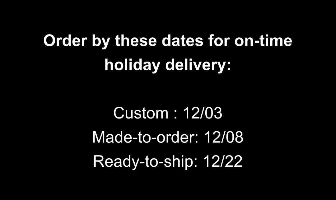 Holiday shipping cutoff dates