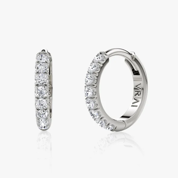 Pave Huggie Hoop - 10mm - WG