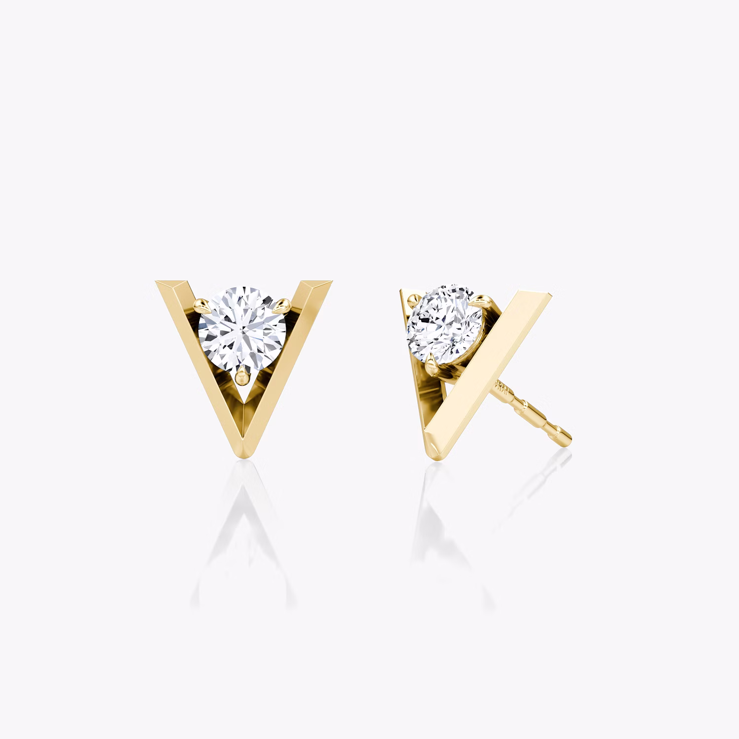 VRAI V Solitaire Studs YG 1/2ct 