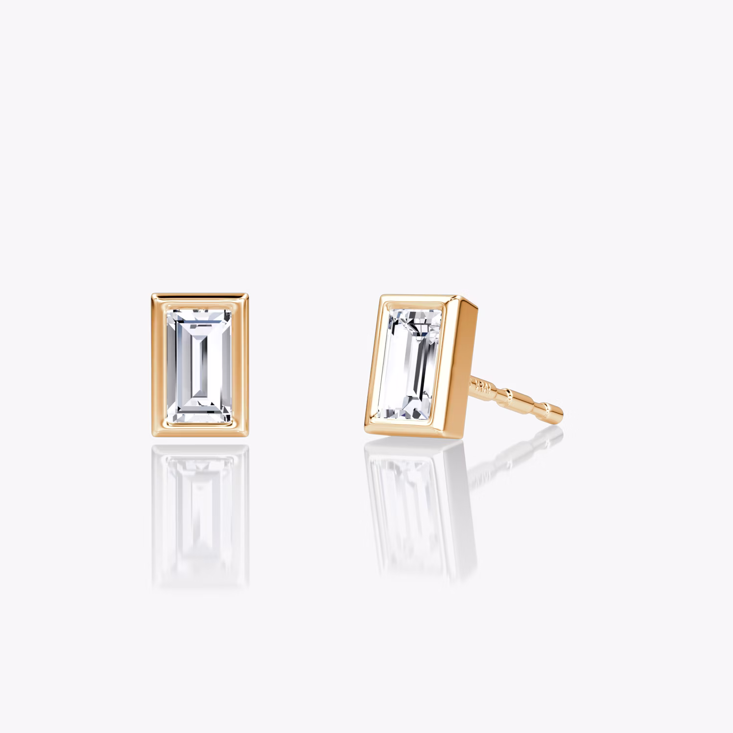 Bezel Solitaire Stud Baguette