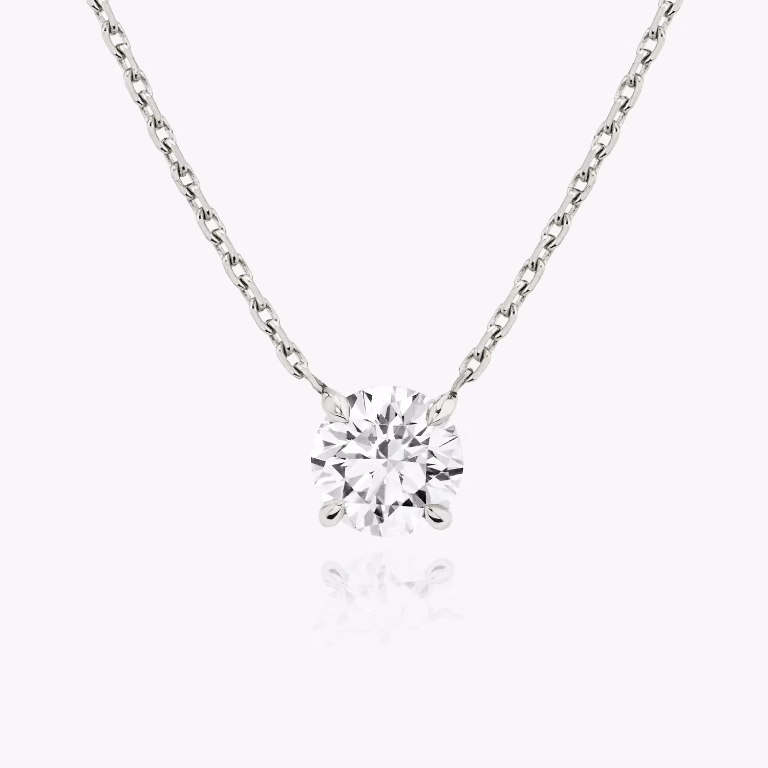 Solitaire Necklace 1ct WG Near colorless