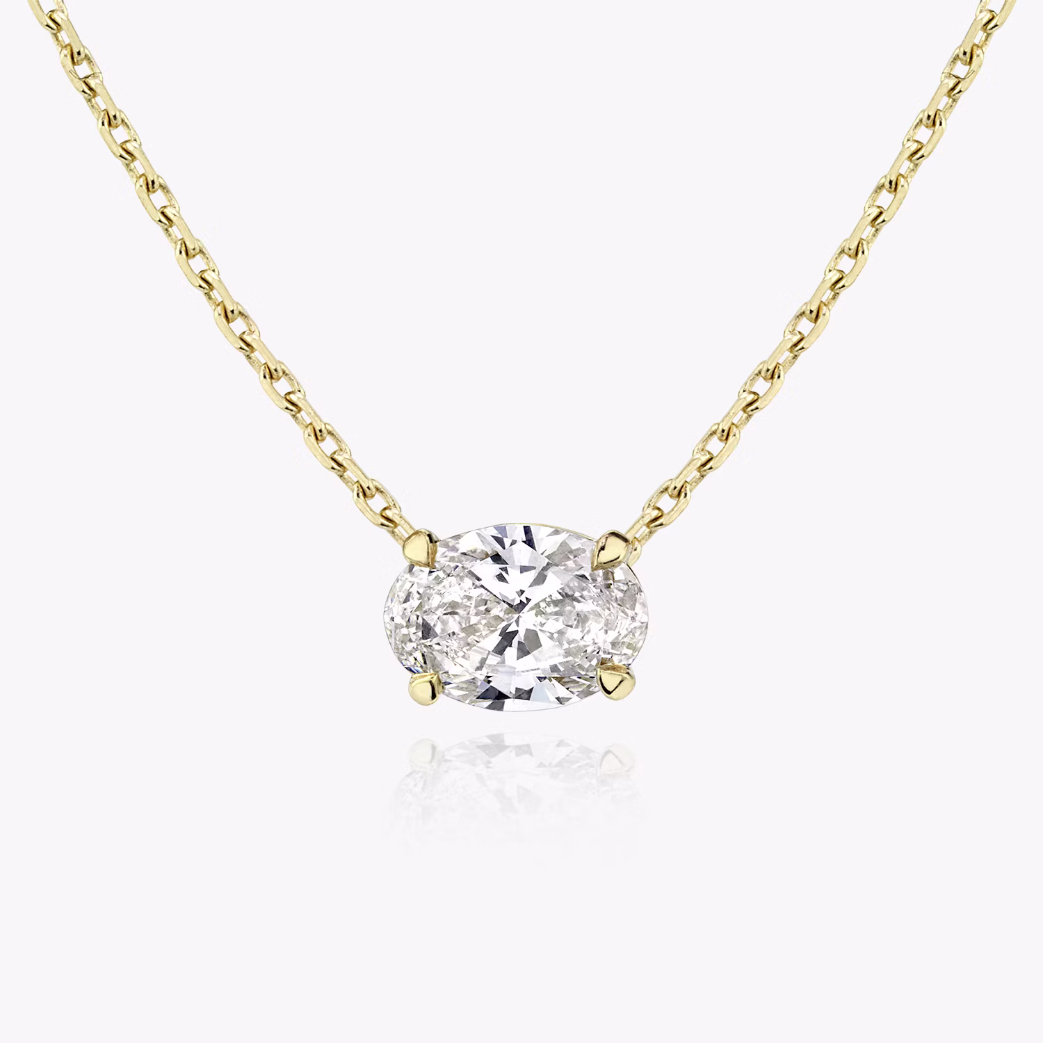 Oval solitaire Necklace YG 
