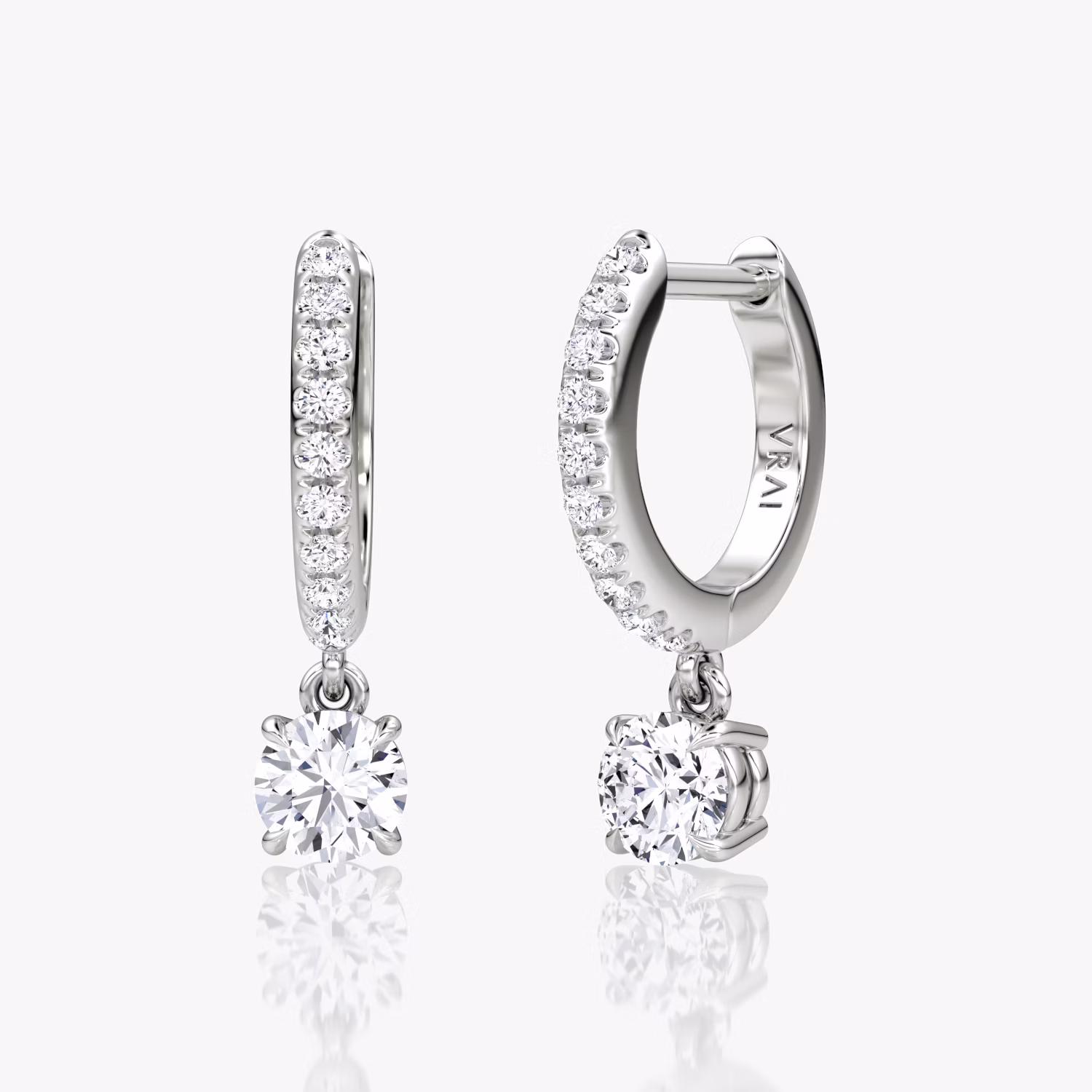 Solitaire Drop Huggie Hoop WG 
