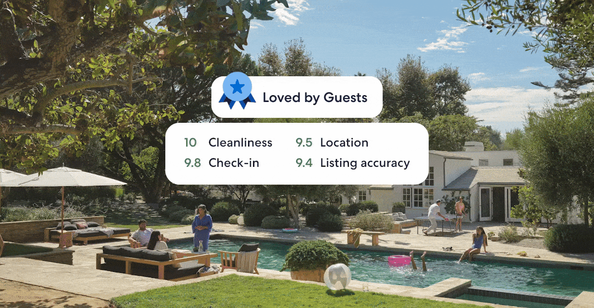 Our new filter, Loved by Guests, helps you easily find top-rated stays from verified reviews.