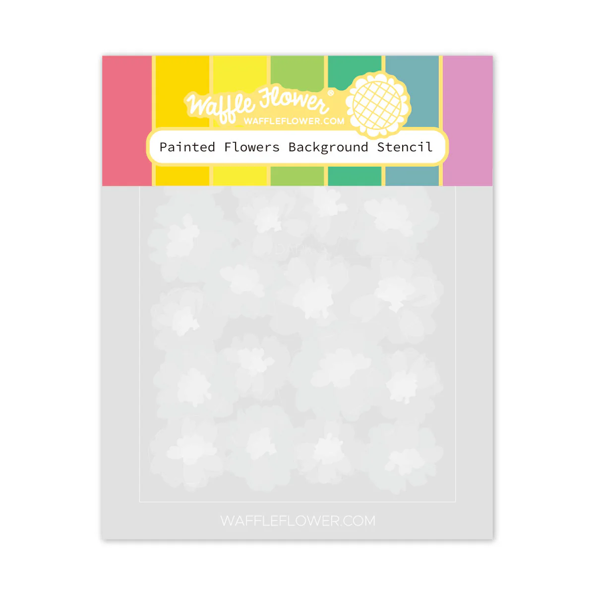 Painted Flowers Background Stencil