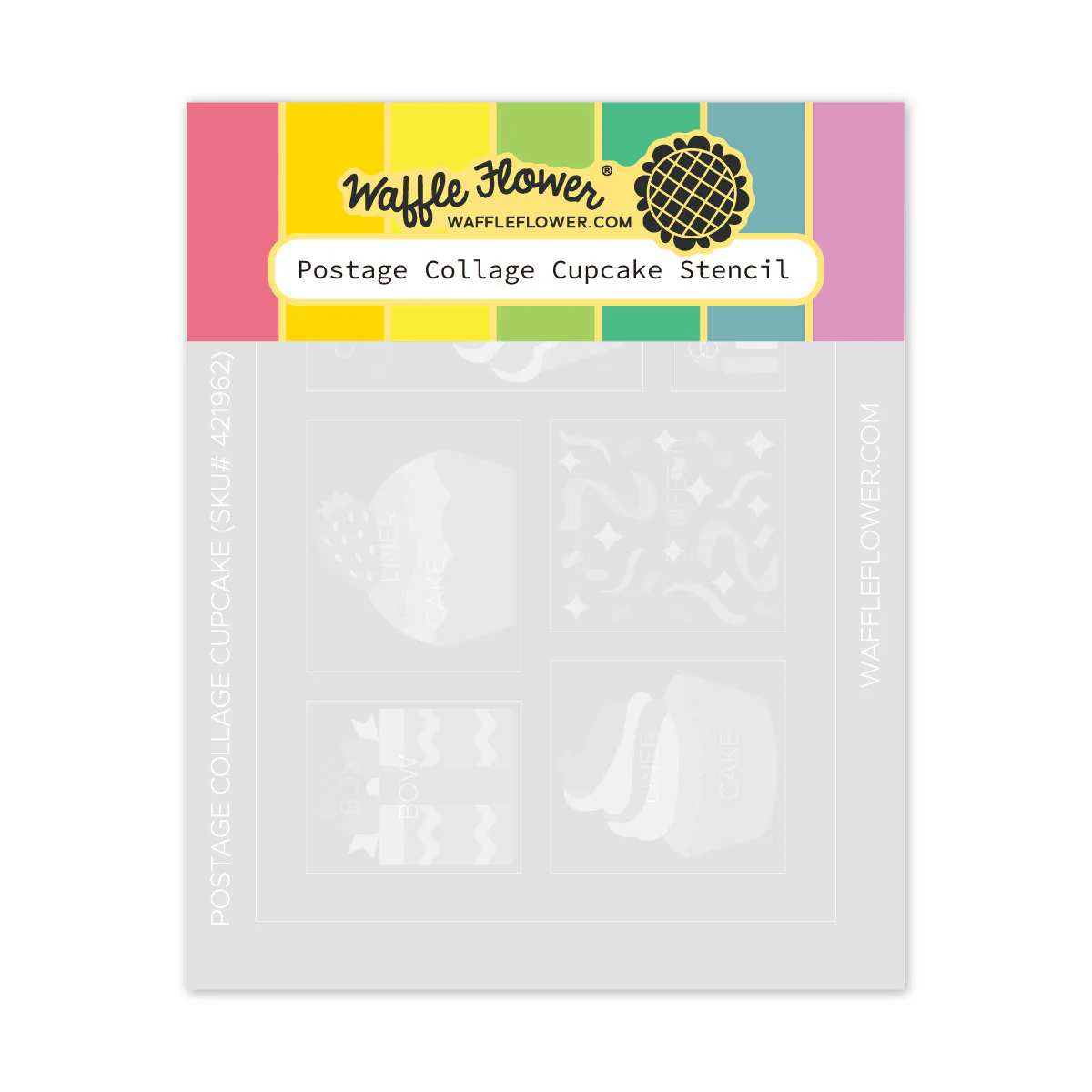 Postage Collage Cupcake Stencil