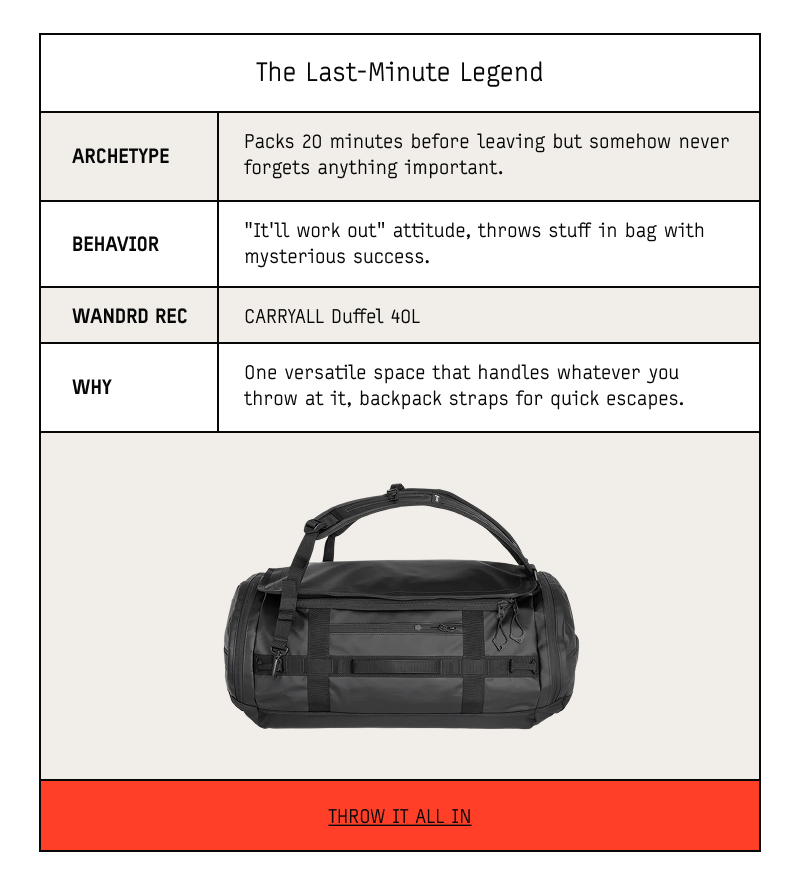WANDRD | Shop CARRYALL Duffel 40L