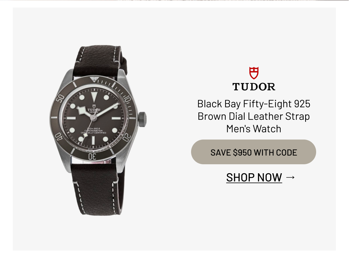 Tudor Black Bay Fifty-Eight 925 Brown Dial Leather Strap Men's Watch