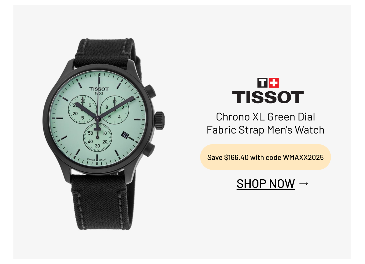 Tissot Chrono XL Green Dial Fabric Strap Men's Watch