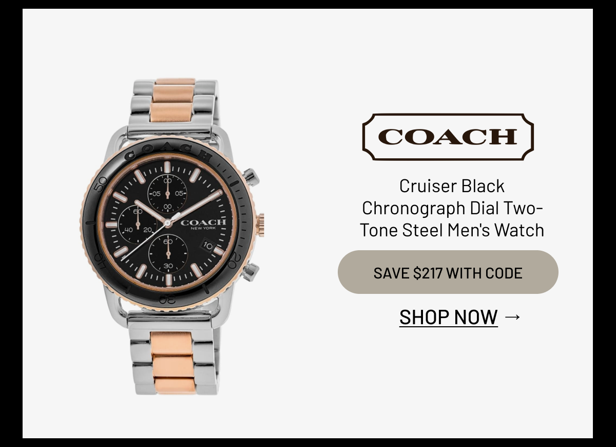 Coach Cruiser Black Chronograph Dial Two-Tone Steel Men's Watch