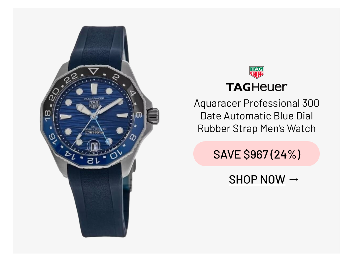 Tag Heuer Aquaracer Professional 300 Date Automatic Blue Dial Rubber Strap Men's Watch