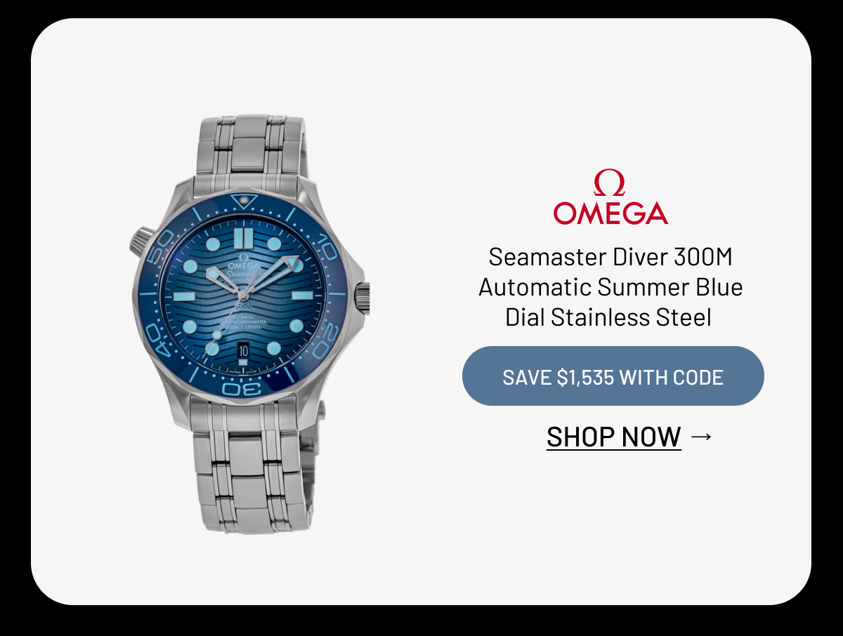 Omega Seamaster Diver 300M Automatic Summer Blue Dial Stainless Steel Men's Watch