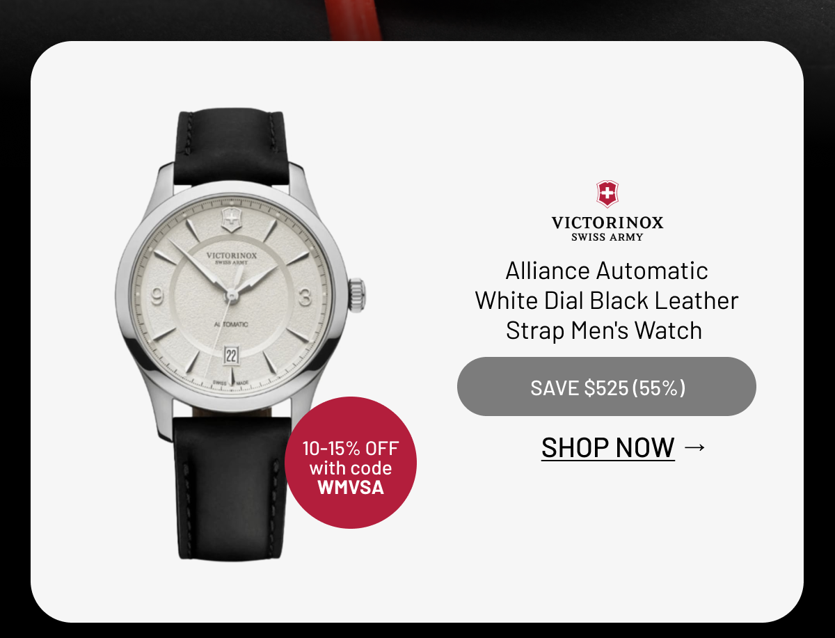 Victorinox Swiss Army Alliance Automatic White Dial Black Leather Strap Men's Watch