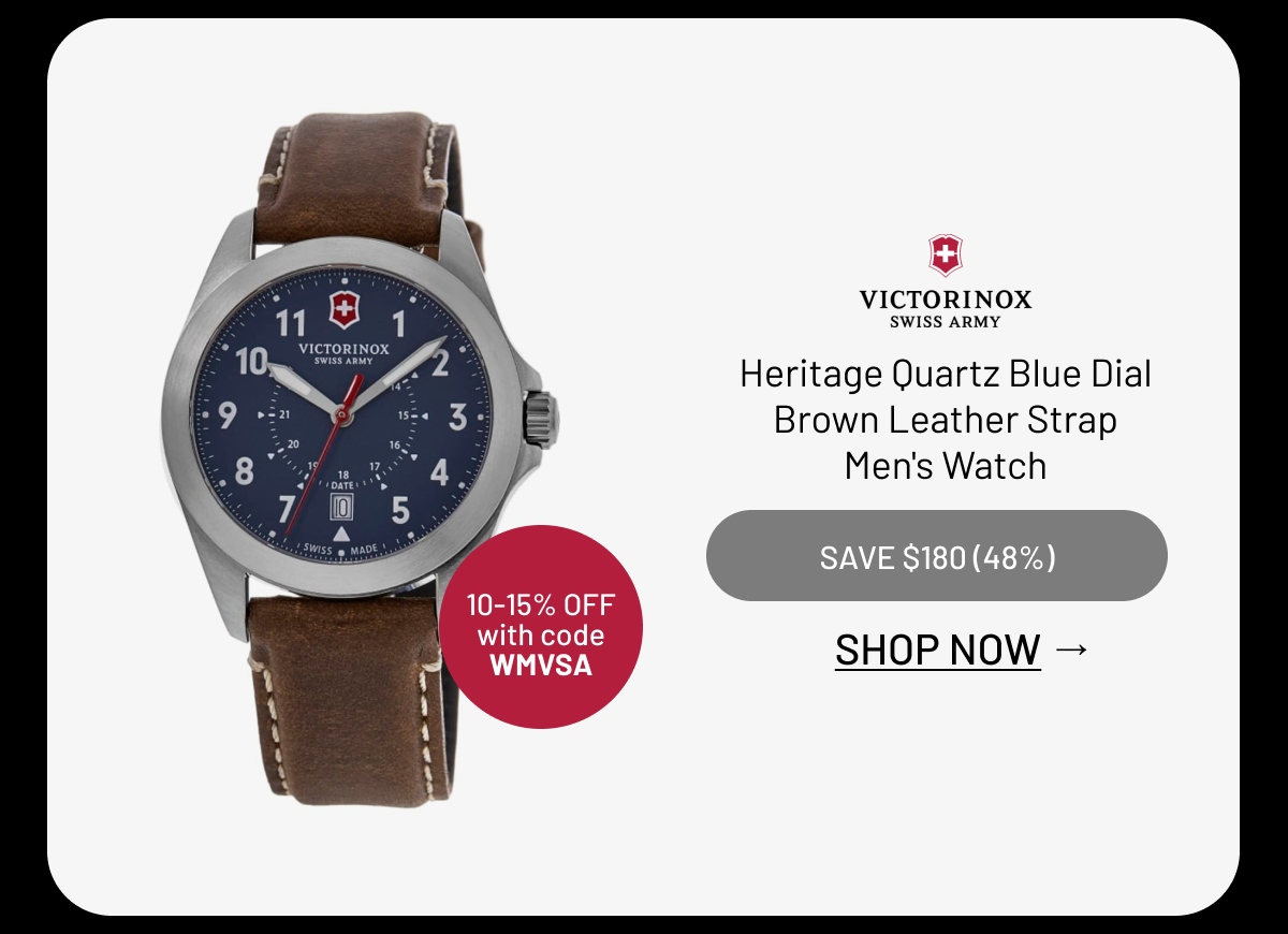Victorinox Swiss Army Heritage Quartz Blue Dial Brown Leather Strap Men's Watch