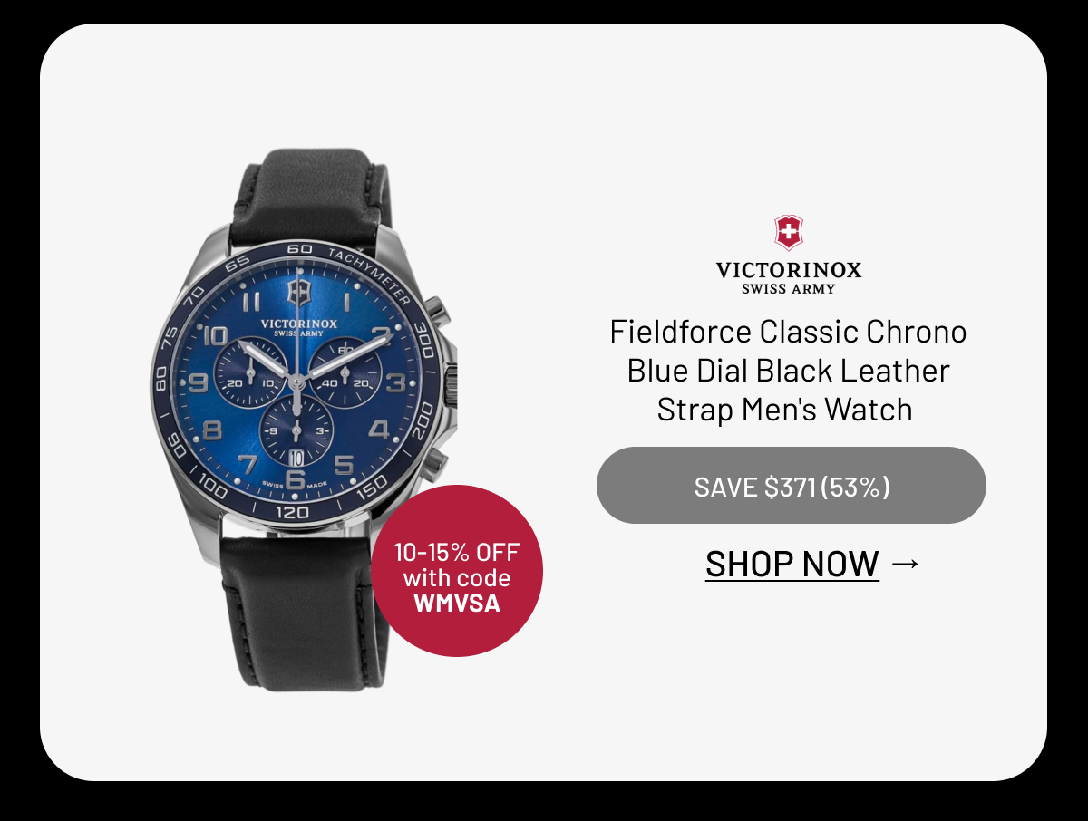 Victorinox Swiss Army Fieldforce Classic Chrono Blue Dial Black Leather Strap Men's Watch