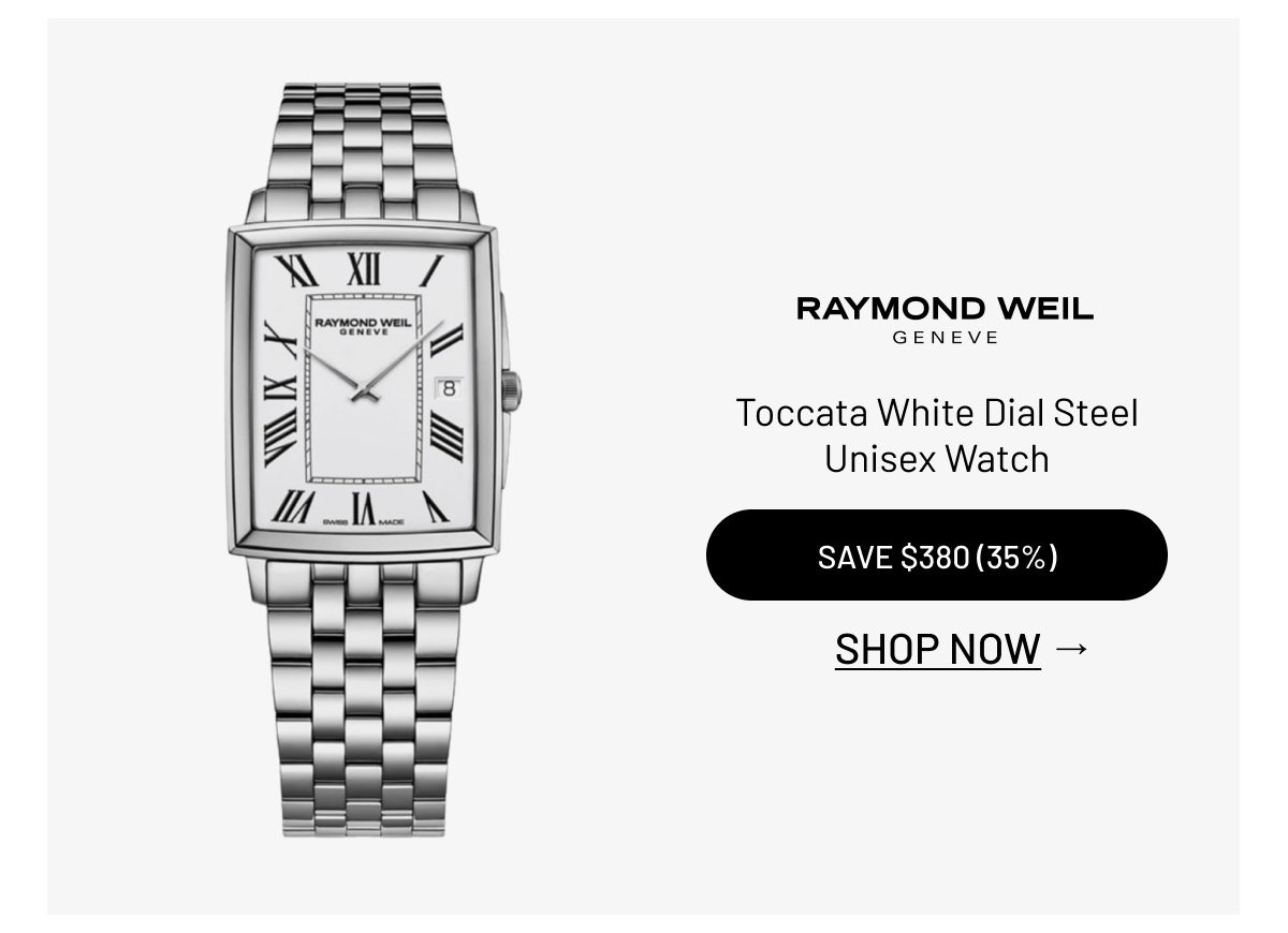 Raymond Weil Toccata White Dial Steel Unisex Watch