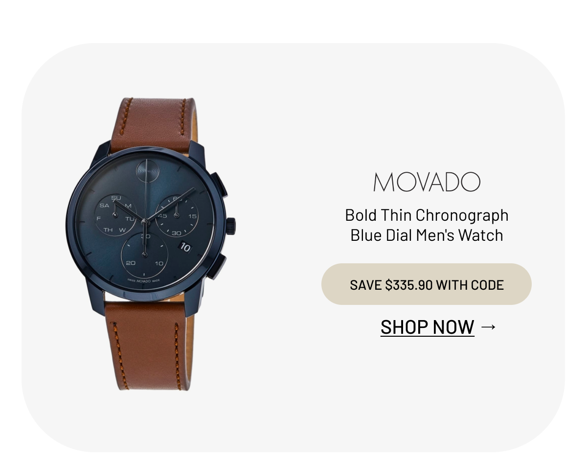 Movado Bold Thin Chronograph Blue Dial Men's Watch