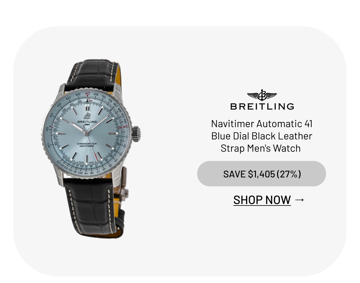 Breitling Navitimer Automatic 41 Blue Dial Black Leather Strap Men's Watch