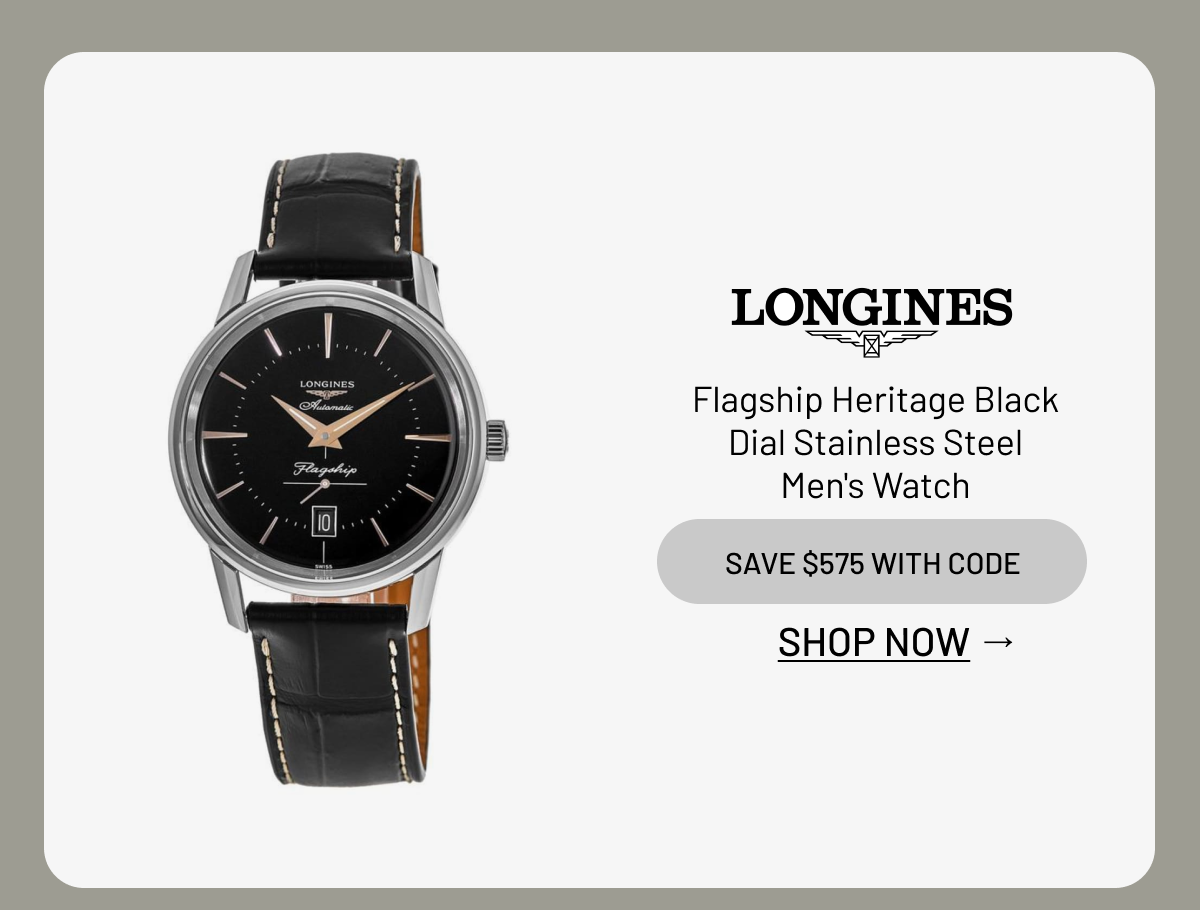 Longines Flagship Heritage Black Dial Stainless Steel Men's Watch