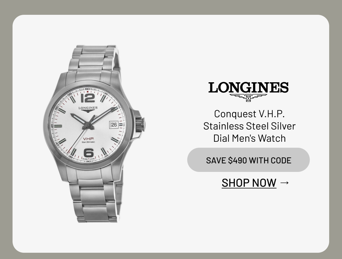 Longines Conquest V.H.P. Stainless Steel Silver Dial Men's Watch
