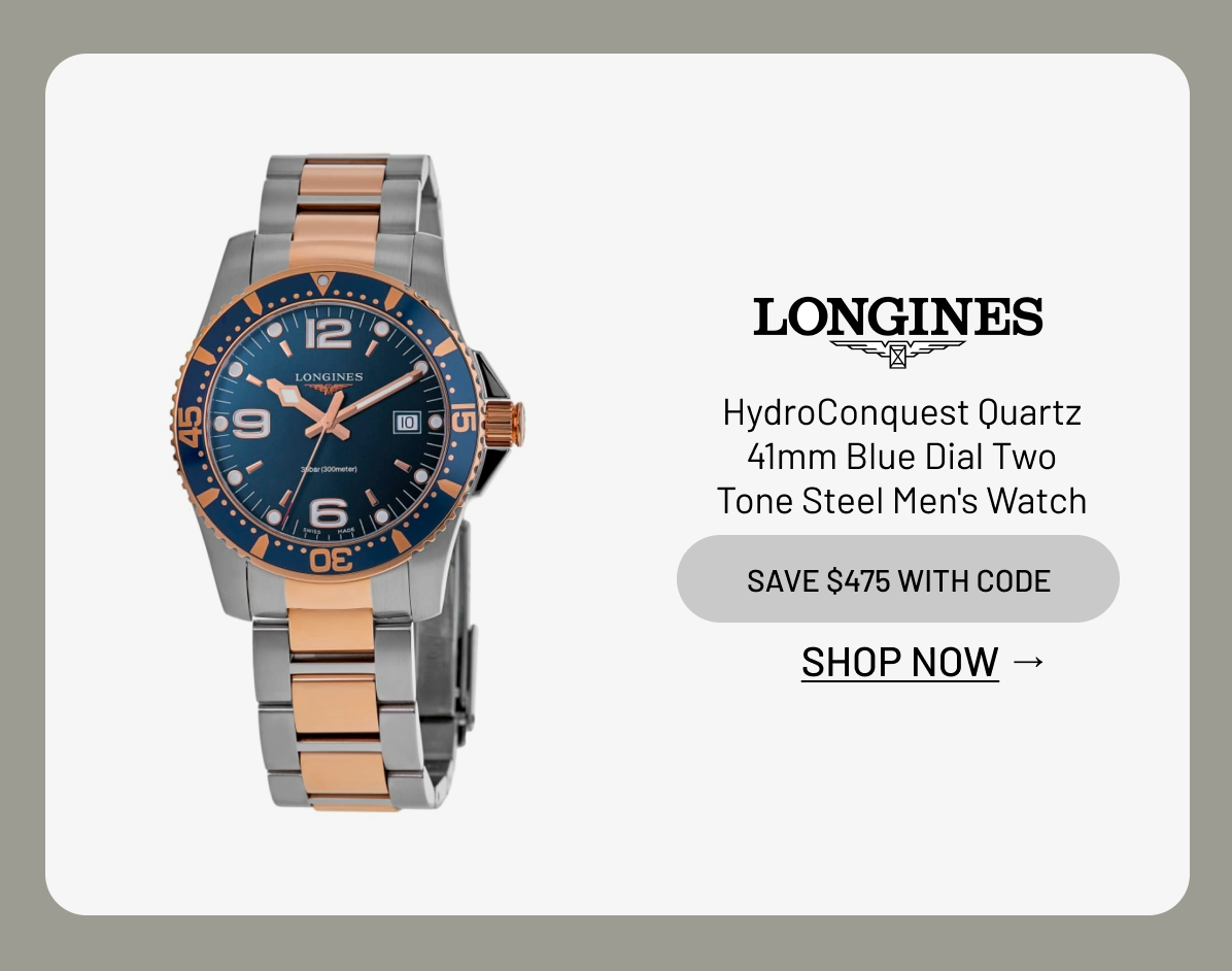 Longines HydroConquest Quartz 41mm Blue Dial Two Tone Steel Men's Watch