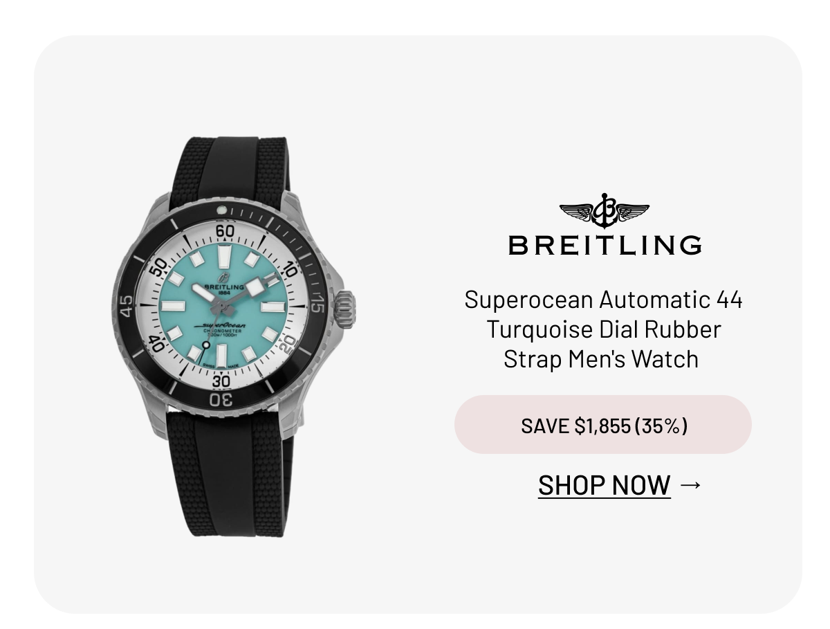 Breitling Superocean Automatic 44 Turquoise Dial Rubber Strap Men's Watch