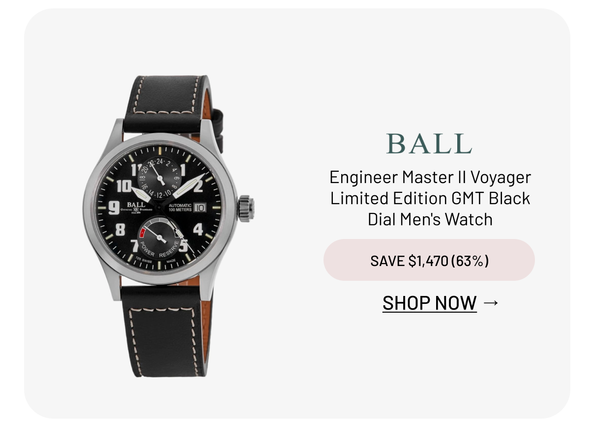 Ball Engineer Master II Voyager Limited Edition GMT Black Dial Men's Watch