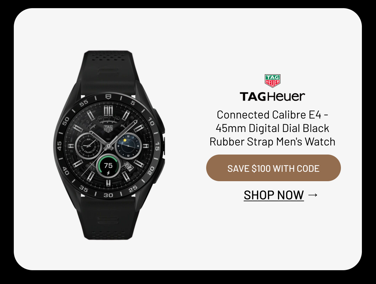 Tag Heuer Connected Calibre E4 - 45mm Digital Dial Black Rubber Strap Men's Watch