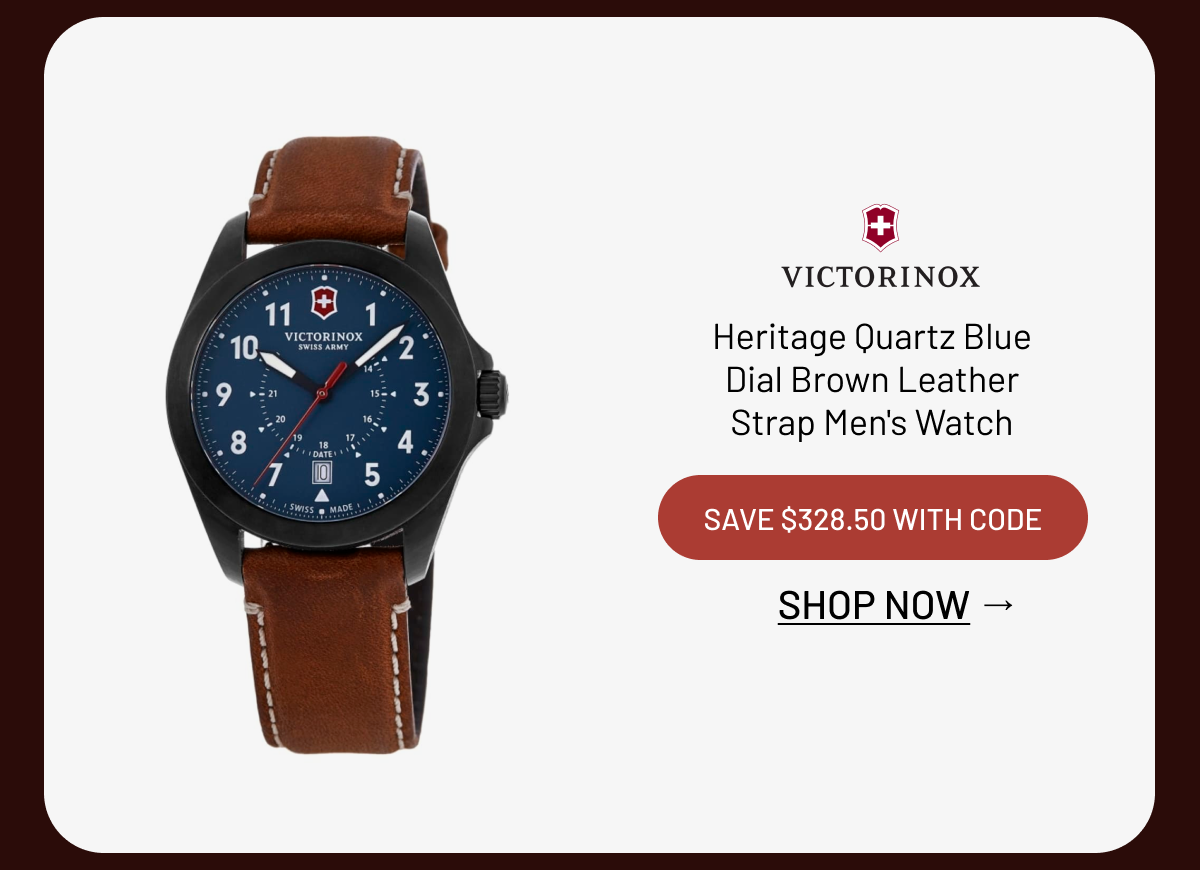 Victorinox Swiss Army Heritage Quartz Blue Dial Brown Leather Strap Men's Watch