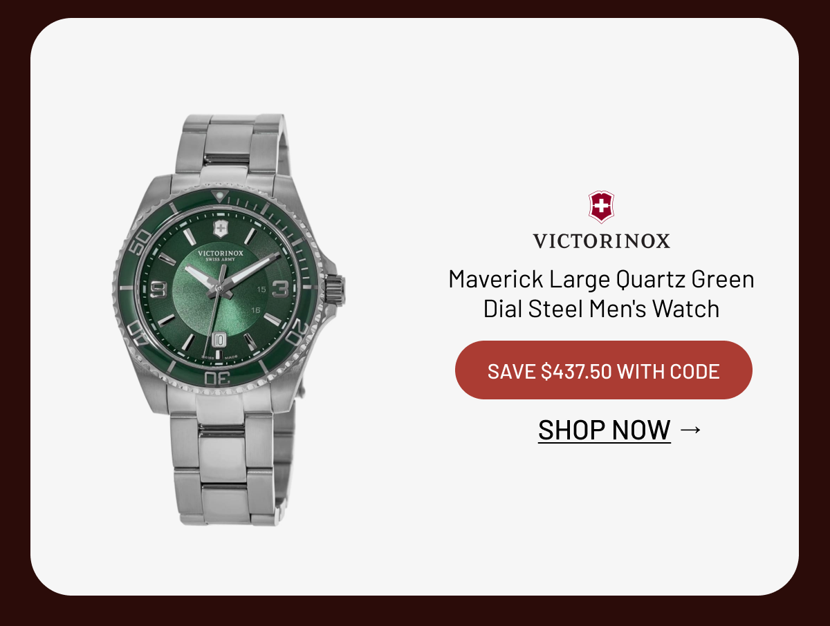 Victorinox Swiss Army Maverick Large Quartz Green Dial Steel Men's Watch