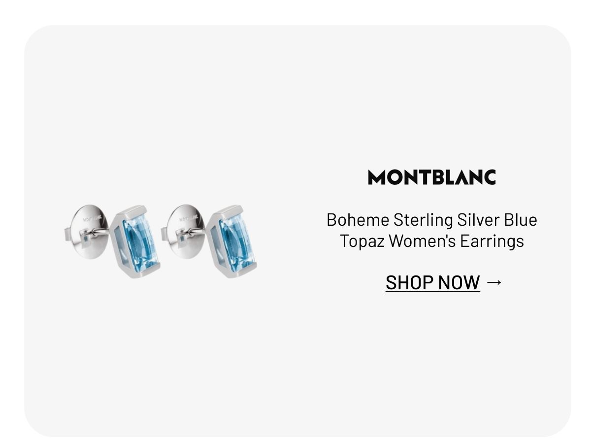 Montblanc Boheme Sterling Silver Blue Topaz Women's Earrings